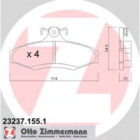 Køb Bremseklodser af ZIMMERMANN 23237.155.1 til den lave pris 638,11 DKK
