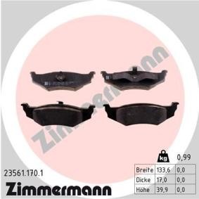 Køb Bremseklodser af ZIMMERMANN 23561.170.1 til den lave pris 370,49 DKK