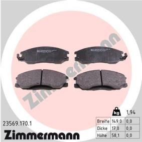 Køb Bremseklodser af ZIMMERMANN 23569.170.1 til den lave pris 415,64 DKK