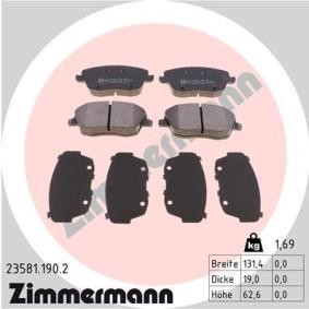Comprar Juego de pastillas de freno de ZIMMERMANN 23581.190.2 a bajo precio de 39,98 €