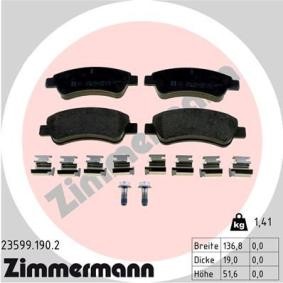 Comprar Juego de pastillas de freno de ZIMMERMANN 23599.190.2 a bajo precio de 44,36 €