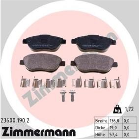 Comprar Juego de pastillas de freno de ZIMMERMANN 23600.190.2 a bajo precio de 44,36 €