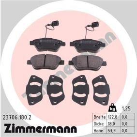 Comprar Juego de pastillas de freno de ZIMMERMANN 23706.180.2 a bajo precio de 63,40 €