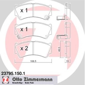 Comprar Juego de pastillas de freno de ZIMMERMANN 23795.150.1 a bajo precio de 29,54 €