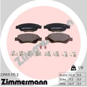 Acquista Pastiglie dei freni da ZIMMERMANN online per GX2 / Panda Hatchback a prezzi moderati