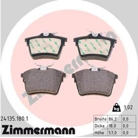 Comprar Juego de pastillas de freno de ZIMMERMANN 24135.180.1 a bajo precio de 35,89 €