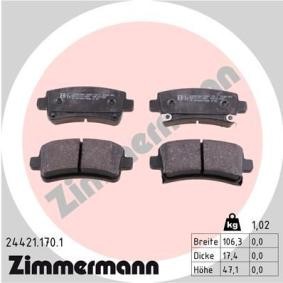 Comprar Juego de pastillas de freno de ZIMMERMANN 24421.170.1 a bajo precio de 55,29 €