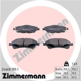 Comprar Juego de pastillas de freno de ZIMMERMANN 24668.190.1 a bajo precio de 65,33 €