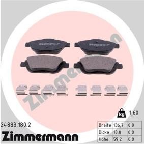 Køb Bremseklodser af ZIMMERMANN 24883.180.2 til den lave pris 1630,49 DKK