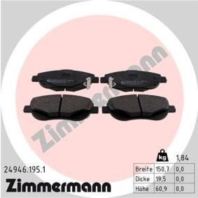 Comprar Juego de pastillas de freno de ZIMMERMANN 24946.195.1 a bajo precio de 81,85 €