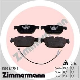 Køb Bremseklodser af ZIMMERMANN 25069.170.2 til den lave pris 708,96 DKK