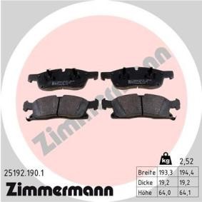 Comprar Juego de pastillas de freno de ZIMMERMANN 25192.190.1 a bajo precio de 63,44 €