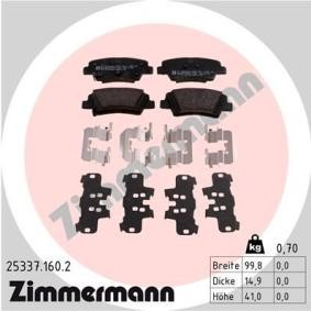 Comprar Juego de pastillas de freno de ZIMMERMANN 25337.160.2 a bajo precio de 48,81 €