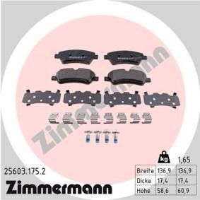Comprar Juego de pastillas de freno de ZIMMERMANN 25603.175.2 a bajo precio de 56,94 €