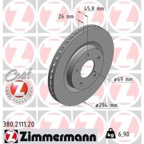 Comprar Disco de freno de ZIMMERMANN 380.2111.20 a bajo precio de 62,26 €