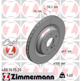 Bremsscheibe von ZIMMERMANN günstig für 189,19 €