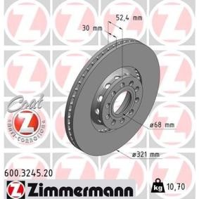 Köp Bromsskiva av ZIMMERMANN 600.3245.20 till det låga priset 1092,34 kr