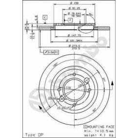 Köp Bromsskiva av BREMBO 08.2467.20 till det låga priset 385,14 kr