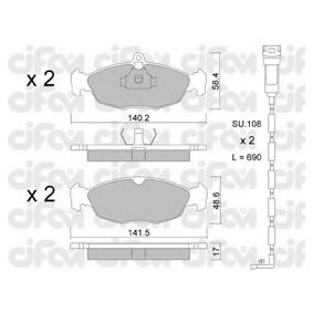 Comprar Juego de pastillas de freno de CIFAM 822-077-0K a bajo precio de 49,40 €