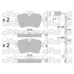 Comprar Juego de pastillas de freno de CIFAM 822-768-0K a bajo precio de 67,00 €