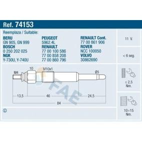 Köp Glödstift av FAE 74153 till det låga priset 157,52 kr