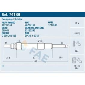 Köp Glödstift av FAE 74189 till det låga priset 260,26 kr