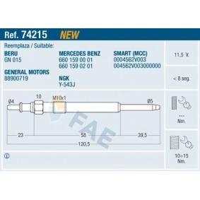 Achetez des Bougie de préchauffage FAE 74215 à prix pour 20,62 €