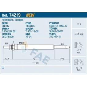 Achetez des Bougie de préchauffage FAE 74219 à prix pour 25,03 €