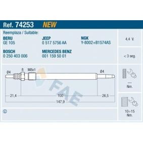 Achetez des Bougie de préchauffage FAE 74253 à prix pour 19,15 €