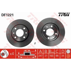 Bremsscheiben des Herstellers TRW - Originalware Artikelnummer: DF4145