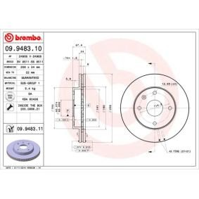 Comprar Disco de freno de BREMBO 09.9483.11 a bajo precio de 40,26 €