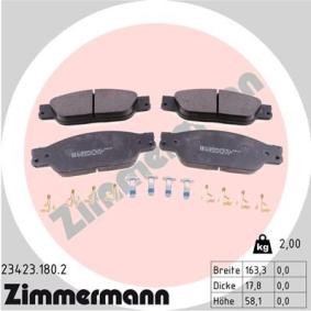 Comprar Juego de pastillas de freno de ZIMMERMANN 23423.180.2 a bajo precio de 75,76 €