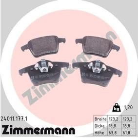 Comprar Juego de pastillas de freno de ZIMMERMANN 24011.177.1 a bajo precio de 41,81 €