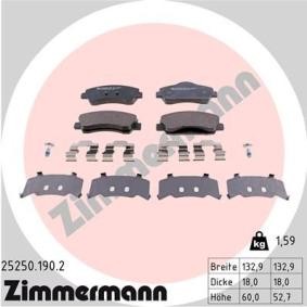 Comprar Juego de pastillas de freno de ZIMMERMANN 25250.190.2 a bajo precio de 50,35 €