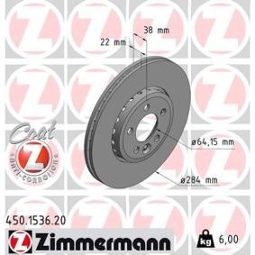 Comprar Disco de freno de ZIMMERMANN 450.1536.20 a bajo precio de 43,92 €