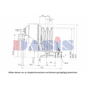 Achetez des Embrayage magnétique pour compresseurs de climatisation AKS DASIS 851138N à prix pour 119,52 €