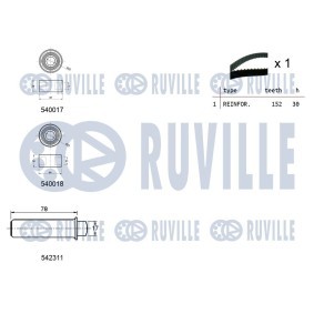 Achetez des Kit de distribution + pompe à eau RUVILLE 58107711 à prix pour 238,26 €