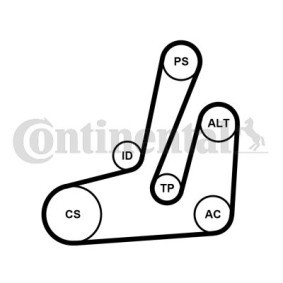 Achetez des Jeu de courroies trapézoïdales à nervures CONTITECH 6PK1390K1 à prix pour 87,37 €