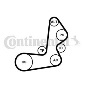 Achetez des Jeu de courroies trapézoïdales à nervures CONTITECH 6PK1515K1 à prix pour 119,27 €