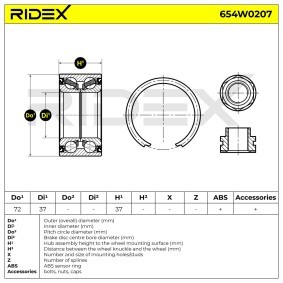 Radlagersatz 654W0207