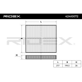 Comprar Filtro de habitáculo de RIDEX 424I0072 a bajo precio de 6,24 €