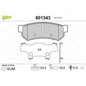 Comprar Juego de pastillas de freno de VALEO 601343 a bajo precio de 43,07 €