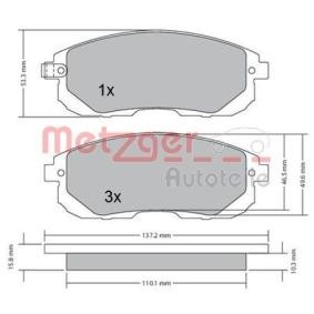 Achetez des Plaquettes de frein METZGER 1170208 à prix pour 15,14 €