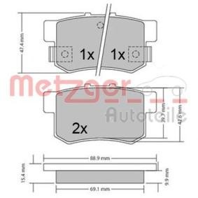 Acquista Kit pastiglie freni da METZGER 1170337 a buon mercato per soli 28,40 €