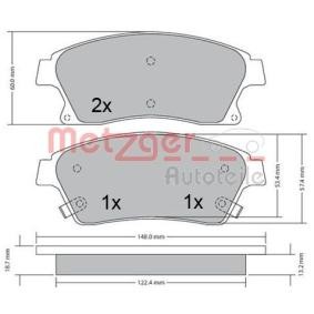Achetez des Plaquettes de frein METZGER 1170393 à prix pour 36,90 €