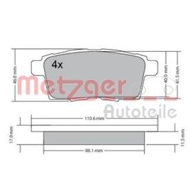 Achetez des Plaquettes de frein METZGER 1170686 à prix pour 57,49 €