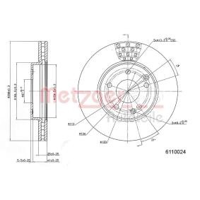 Achetez des Disque de frein METZGER 6110024 à prix pour 55,79 €