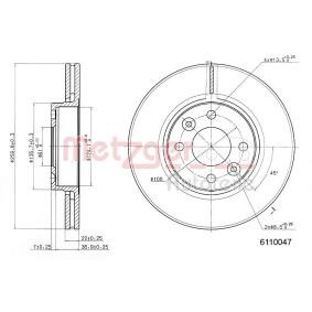 Comprar Disco de freno de METZGER 6110047 a bajo precio de 38,57 €