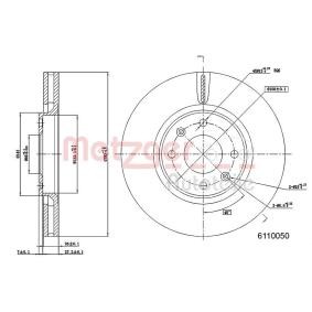 Achetez des Disque de frein METZGER 6110050 à prix pour 32,45 €