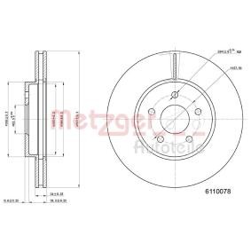 Achetez des Disque de frein METZGER 6110078 à prix pour 42,23 €